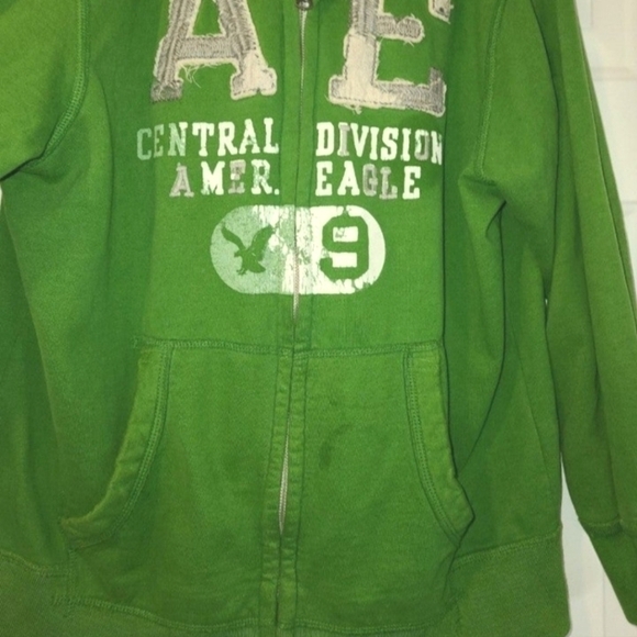 American Eagle Vintage Jacket boys2XL green front zipper Vintage fit - Picture 5 of 6